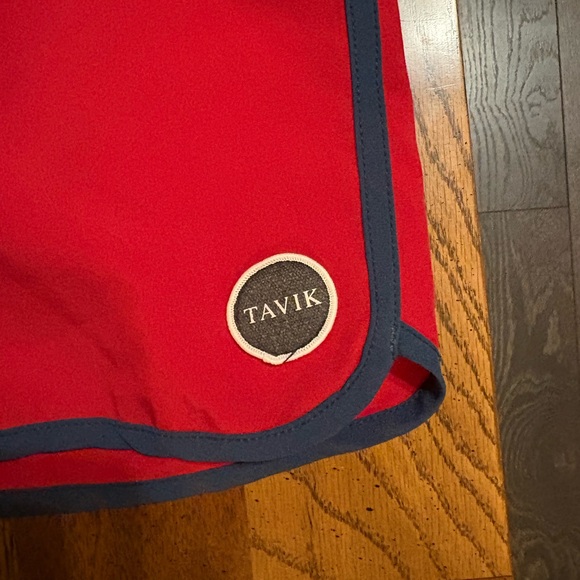 Tavik Men's Bold Red and Navy Swim Shorts - Picture 2 of 4